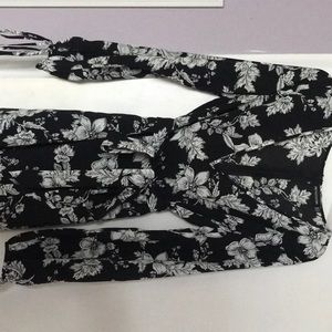 Black and white floral dress